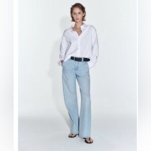 Zara Denim Chino Pants Wide-Leg Jeans